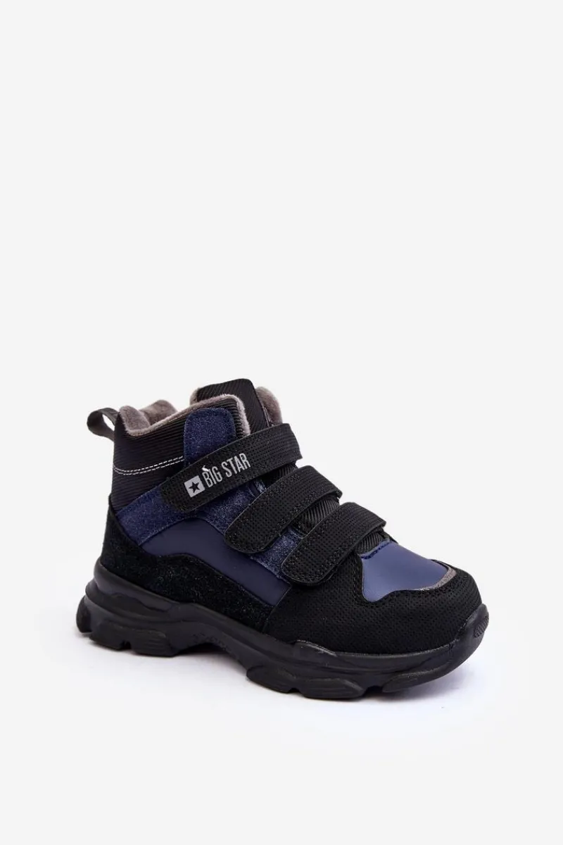 Discount Dziecięce Śniegowce Trapery Ocieplane Granatowe Big Star MM374172 Dzieci Chłopięce|Chłopięce
