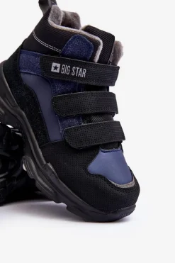 Discount Dziecięce Śniegowce Trapery Ocieplane Granatowe Big Star MM374172 Dzieci Chłopięce|Chłopięce