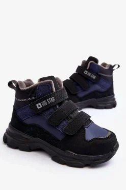 Discount Dziecięce Śniegowce Trapery Ocieplane Granatowe Big Star MM374172 Dzieci Chłopięce|Chłopięce