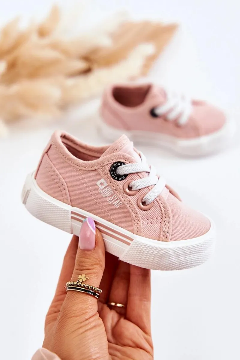 Best Big Star Shoes Dziecięce Niskie Trampki Big Star JJ374161 Różowe