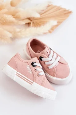 Best Big Star Shoes Dziecięce Niskie Trampki Big Star JJ374161 Różowe