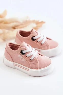 Best Big Star Shoes Dziecięce Niskie Trampki Big Star JJ374161 Różowe