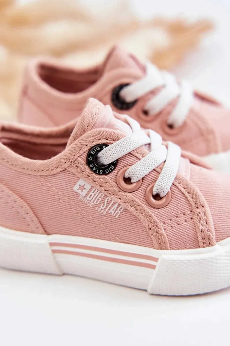 Best Big Star Shoes Dziecięce Niskie Trampki Big Star JJ374161 Różowe