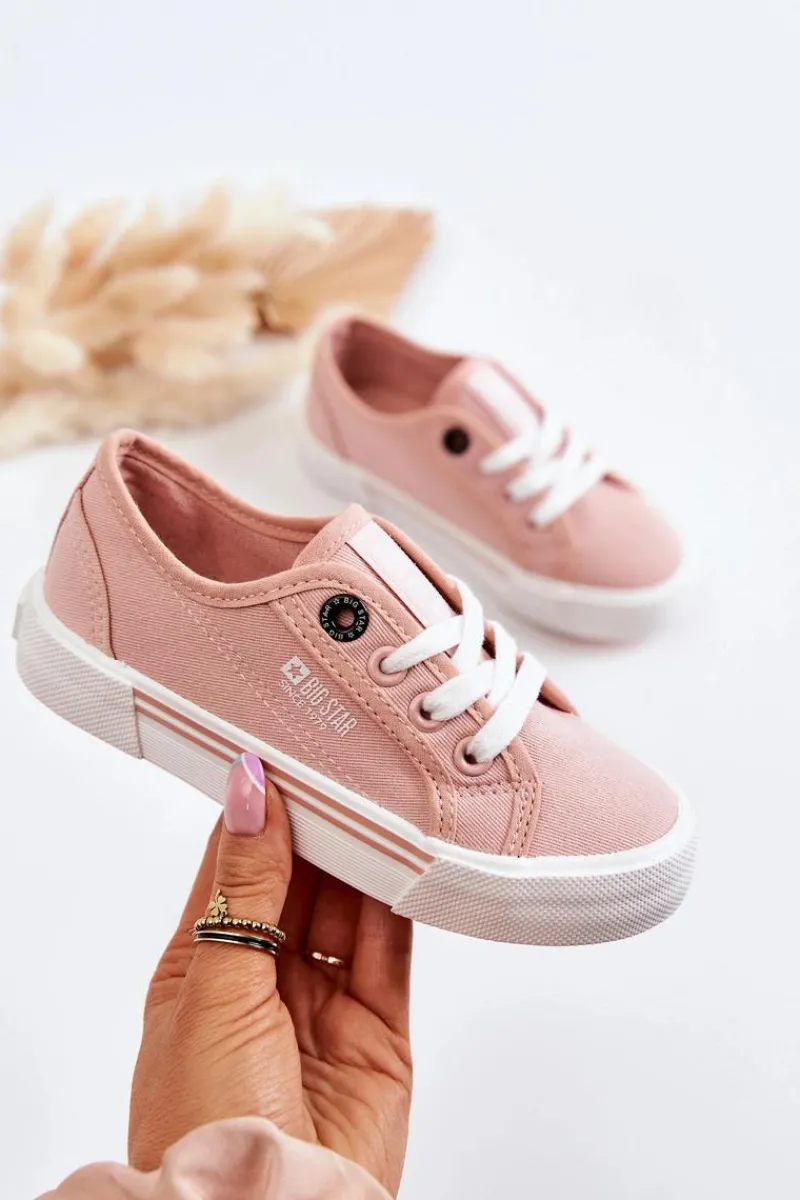 Sale Big Star Shoes Dziecięce Niskie Trampki Big Star JJ374171 Różowe