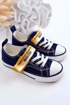 Discount Big Star Shoes Dziecięce Niskie Trampki BIG STAR JJ374072 Granatowe