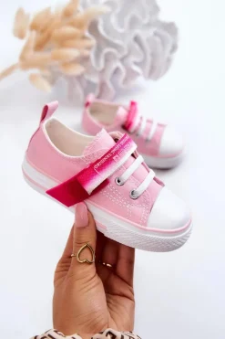 Sale Big Star Shoes Dziecięce Niskie Trampki BIG STAR JJ374078 Różowe Różowy