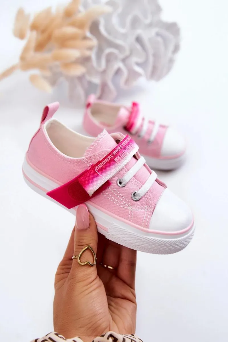 Sale Big Star Shoes Dziecięce Niskie Trampki BIG STAR JJ374078 Różowe Różowy