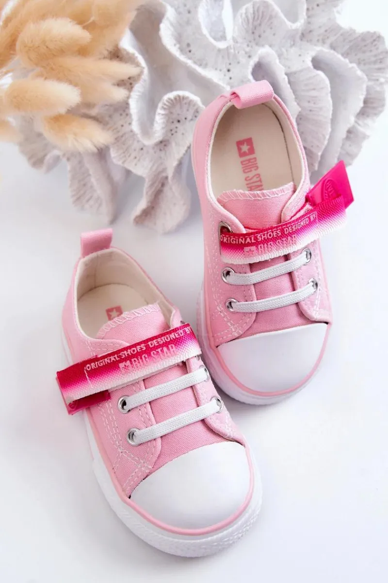 Sale Big Star Shoes Dziecięce Niskie Trampki BIG STAR JJ374078 Różowe Różowy