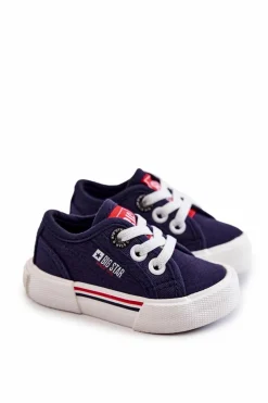 Chłopięce|Dziewczęce>Big Star Shoes Dziecięce Niskie Trampki Big Star JJ374163 Granatowe Niebieski