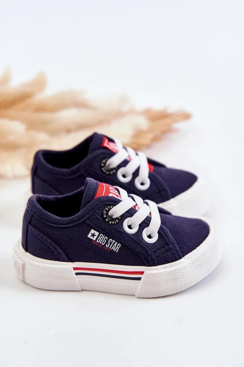 Chłopięce|Dziewczęce>Big Star Shoes Dziecięce Niskie Trampki Big Star JJ374163 Granatowe Niebieski