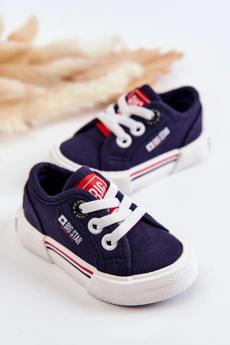 Chłopięce|Dziewczęce>Big Star Shoes Dziecięce Niskie Trampki Big Star JJ374163 Granatowe Niebieski