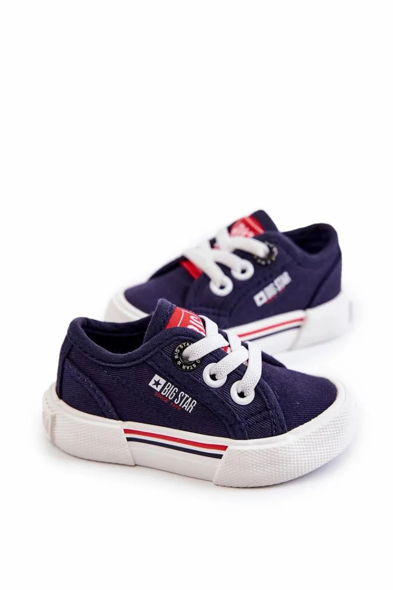 Chłopięce|Dziewczęce>Big Star Shoes Dziecięce Niskie Trampki Big Star JJ374163 Granatowe Niebieski