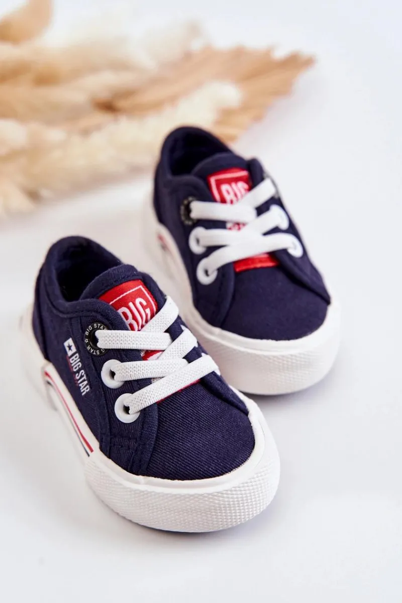 Chłopięce|Dziewczęce>Big Star Shoes Dziecięce Niskie Trampki Big Star JJ374163 Granatowe Niebieski