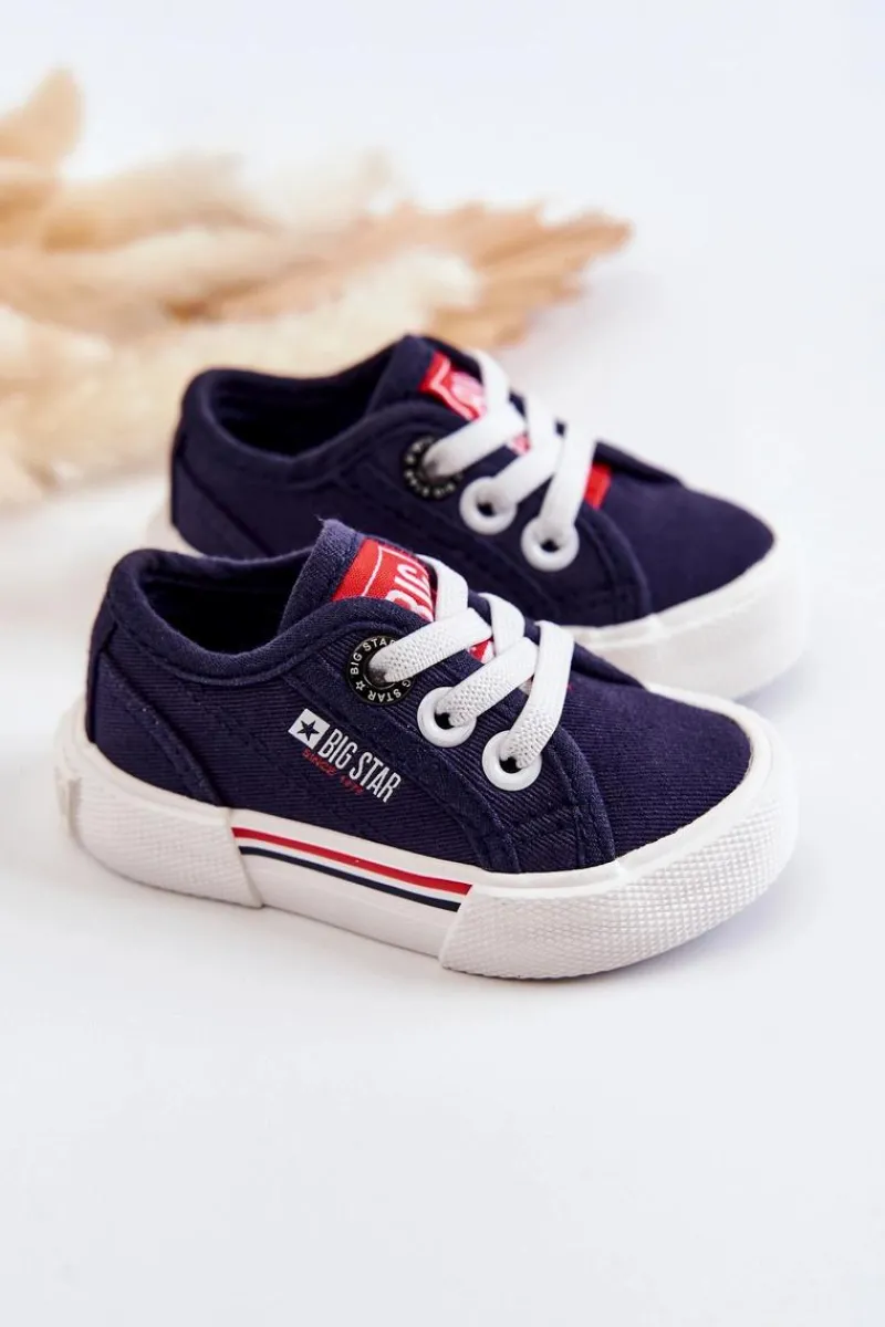 Chłopięce|Dziewczęce>Big Star Shoes Dziecięce Niskie Trampki Big Star JJ374163 Granatowe Niebieski