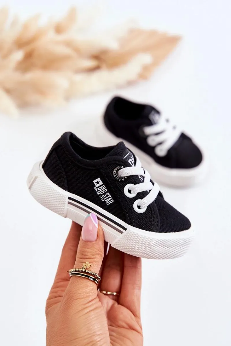 Online Dziecięce Niskie Trampki Big Star JJ374164 Czarne Dzieci Chłopięce|Dziewczęce