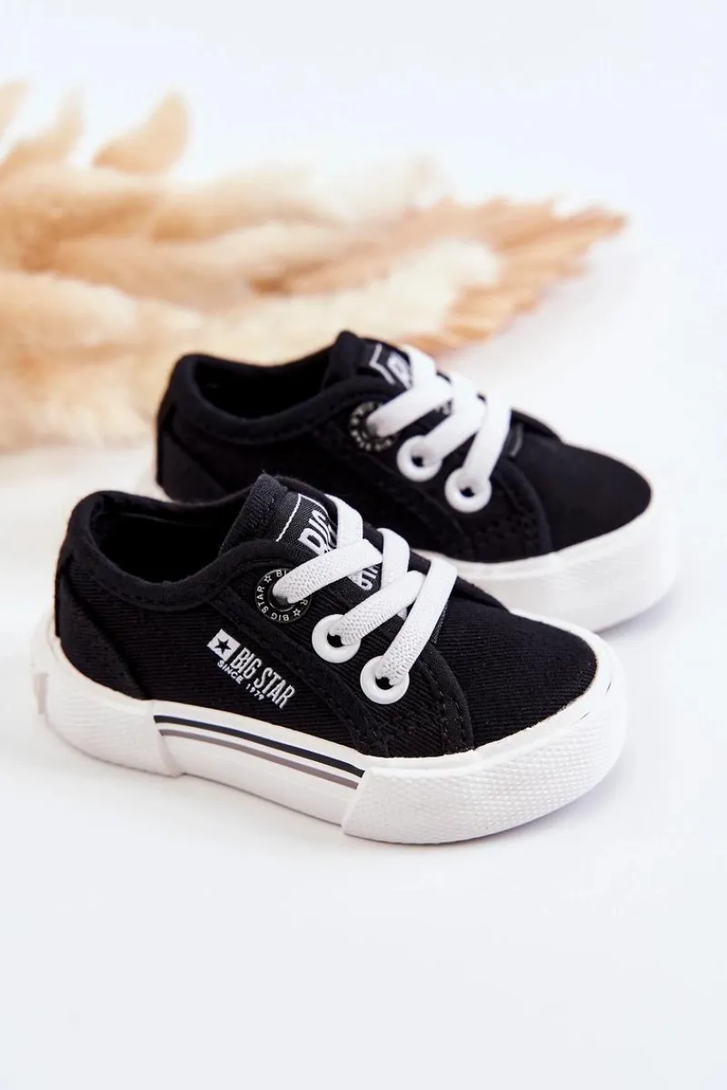 Online Dziecięce Niskie Trampki Big Star JJ374164 Czarne Dzieci Chłopięce|Dziewczęce