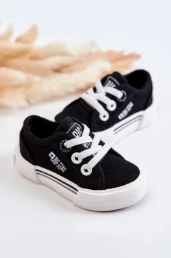 Online Dziecięce Niskie Trampki Big Star JJ374164 Czarne Dzieci Chłopięce|Dziewczęce