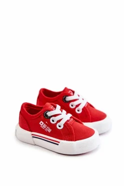 Online Big Star Shoes Dziecięce Niskie Trampki Big Star JJ374162 Czerwone Czerwony