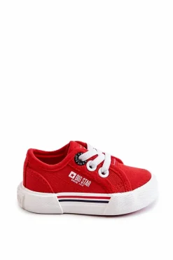 Online Big Star Shoes Dziecięce Niskie Trampki Big Star JJ374162 Czerwone Czerwony