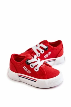 Online Big Star Shoes Dziecięce Niskie Trampki Big Star JJ374162 Czerwone Czerwony