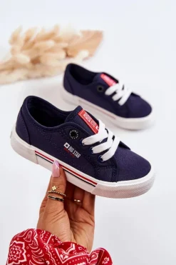 Sale Big Star Shoes Dziecięce Niskie Trampki Big Star JJ374173 Granatowe