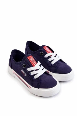 Sale Big Star Shoes Dziecięce Niskie Trampki Big Star JJ374173 Granatowe