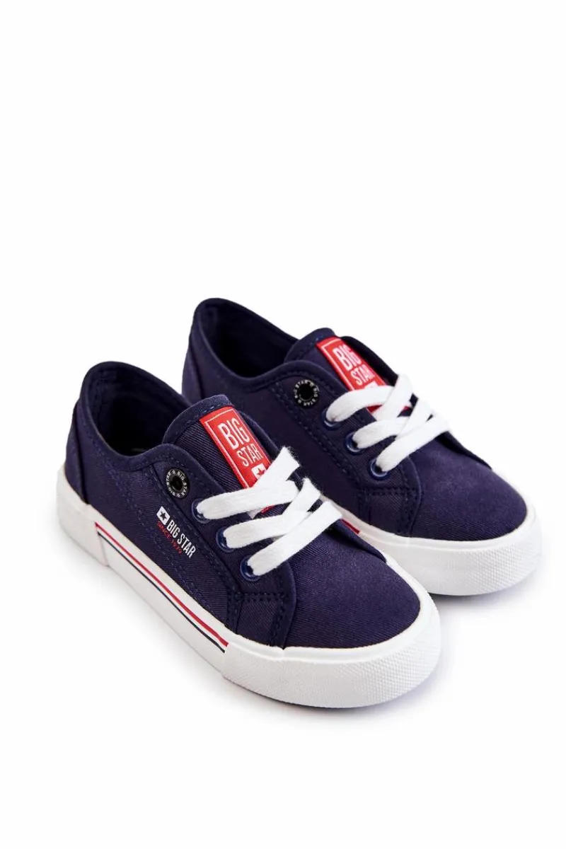 Sale Big Star Shoes Dziecięce Niskie Trampki Big Star JJ374173 Granatowe