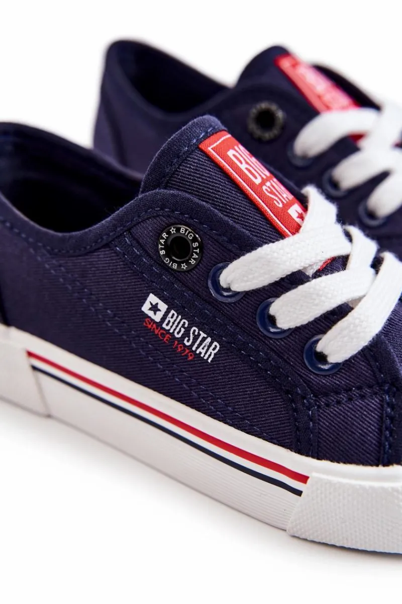 Sale Big Star Shoes Dziecięce Niskie Trampki Big Star JJ374173 Granatowe