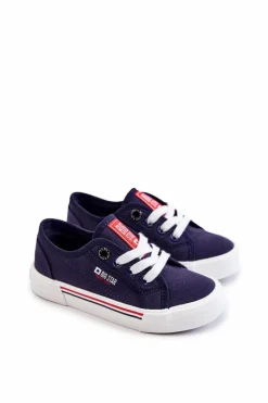 Sale Big Star Shoes Dziecięce Niskie Trampki Big Star JJ374173 Granatowe