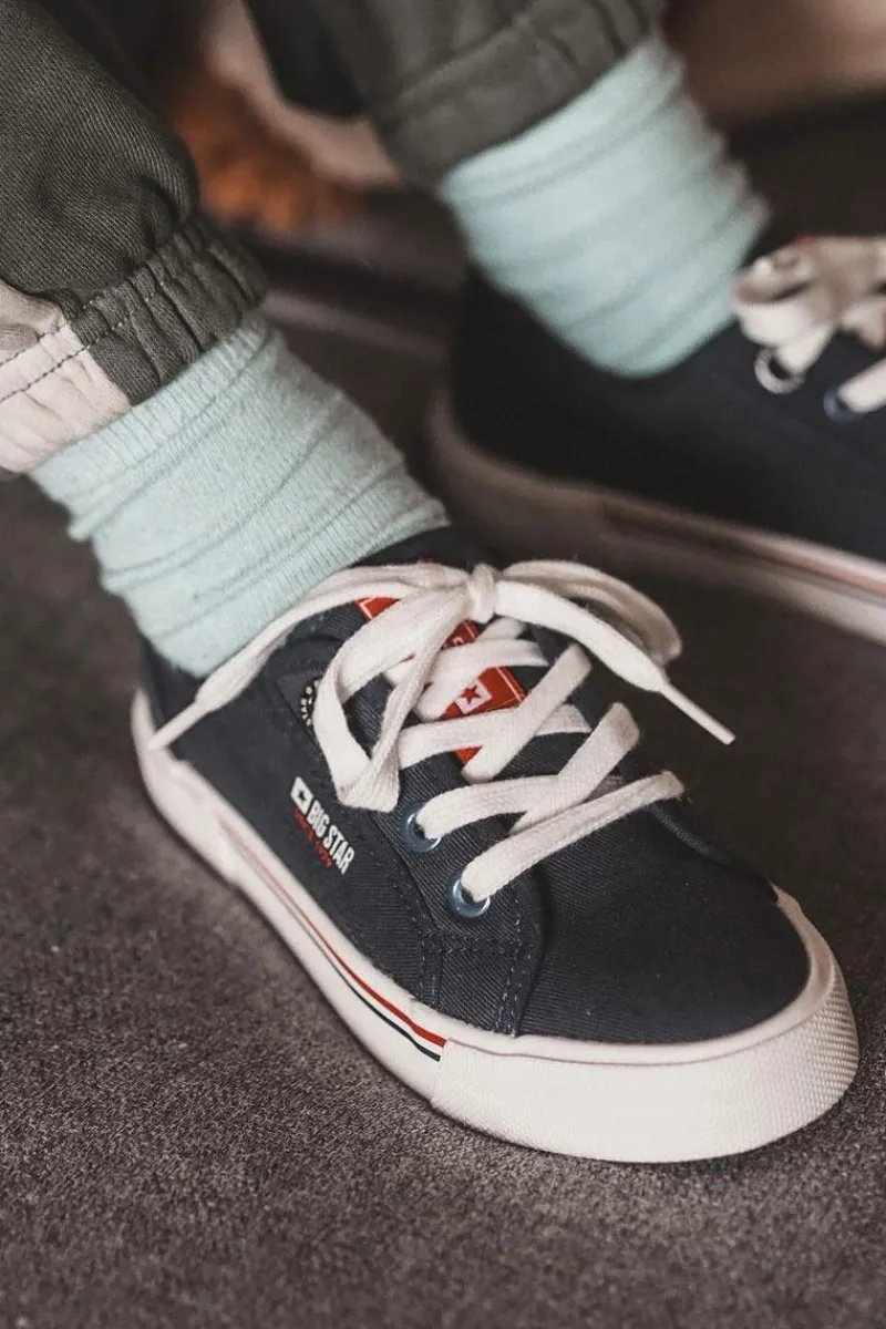 Sale Big Star Shoes Dziecięce Niskie Trampki Big Star JJ374173 Granatowe
