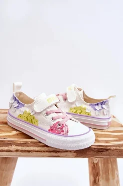 Sale Big Star Shoes Dziecięce Niskie Trampki Na Rzep Big Star LL374061 Białe