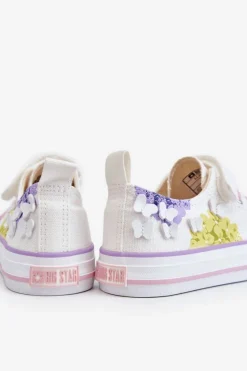 Sale Big Star Shoes Dziecięce Niskie Trampki Na Rzep Big Star LL374061 Białe