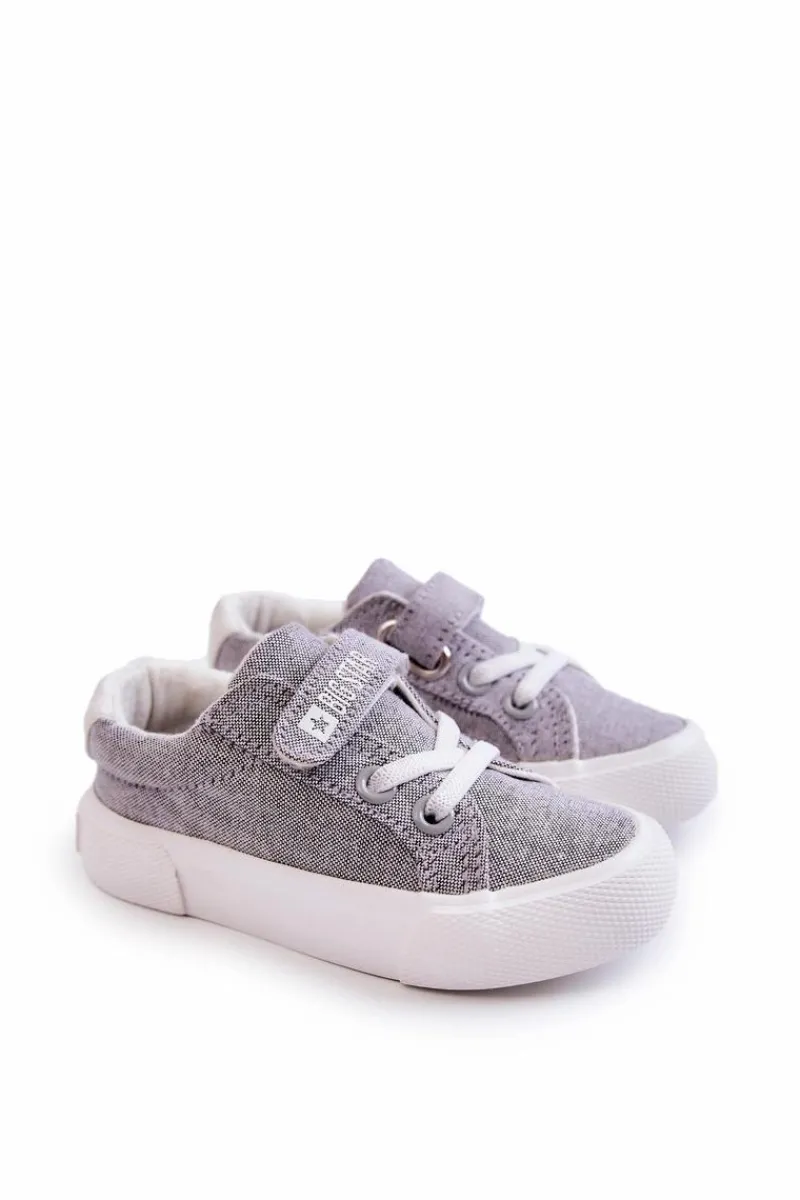 Chłopięce|Dziewczęce>Big Star Shoes Dziecięce Niskie Trampki Na Rzep BIG STAR JJ374107 Szare