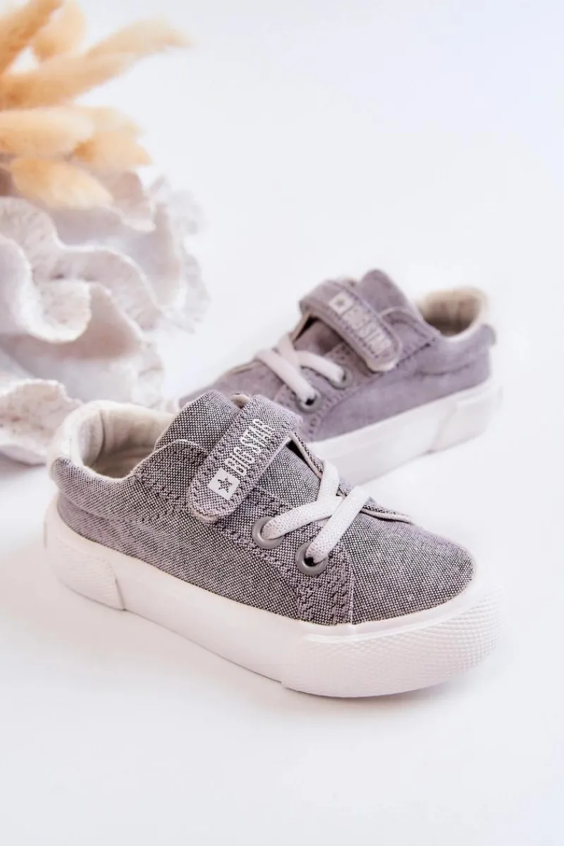 Chłopięce|Dziewczęce>Big Star Shoes Dziecięce Niskie Trampki Na Rzep BIG STAR JJ374107 Szare