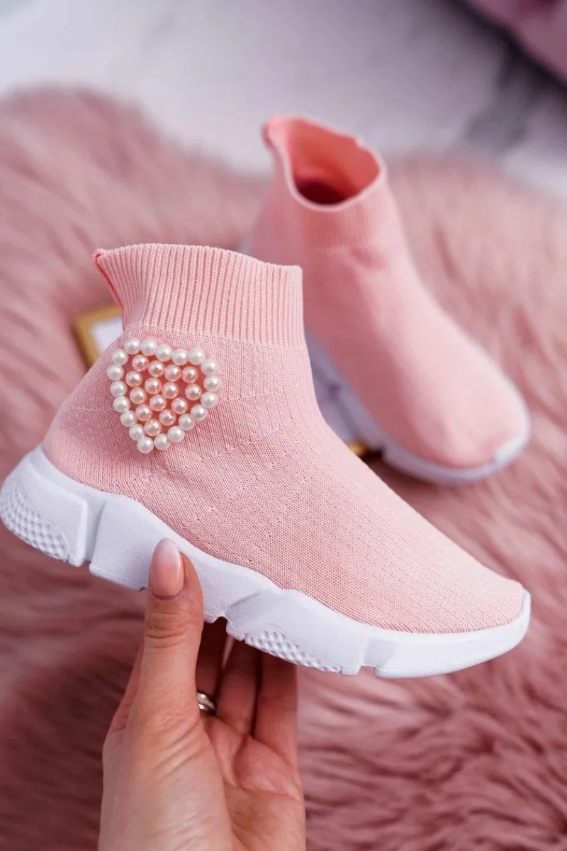 Outlet Boto Dziecięce Obuwie Sportowe Wsuwane Różowe Sammy