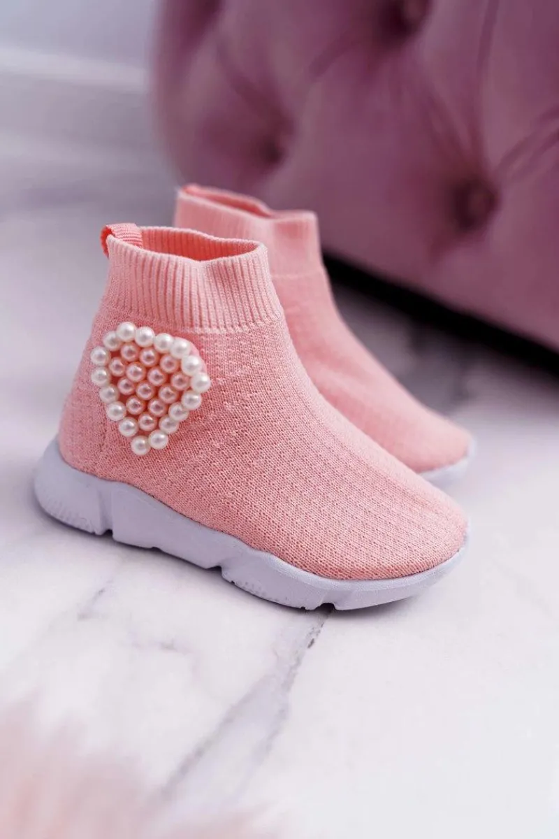 Outlet Boto Dziecięce Obuwie Sportowe Wsuwane Różowe Sammy