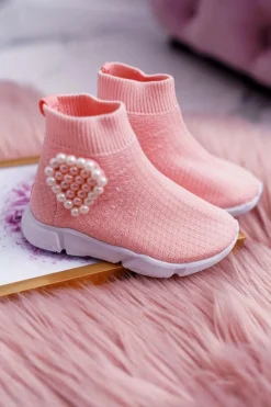 Outlet Boto Dziecięce Obuwie Sportowe Wsuwane Różowe Sammy