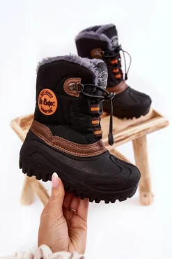 New Lee Cooper Dziecięce Ocieplane Śniegowce LCJ-21-44-0524 Czarne