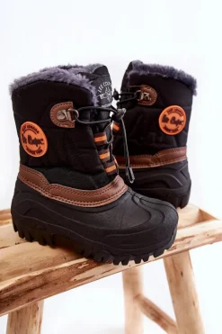 New Lee Cooper Dziecięce Ocieplane Śniegowce LCJ-21-44-0524 Czarne