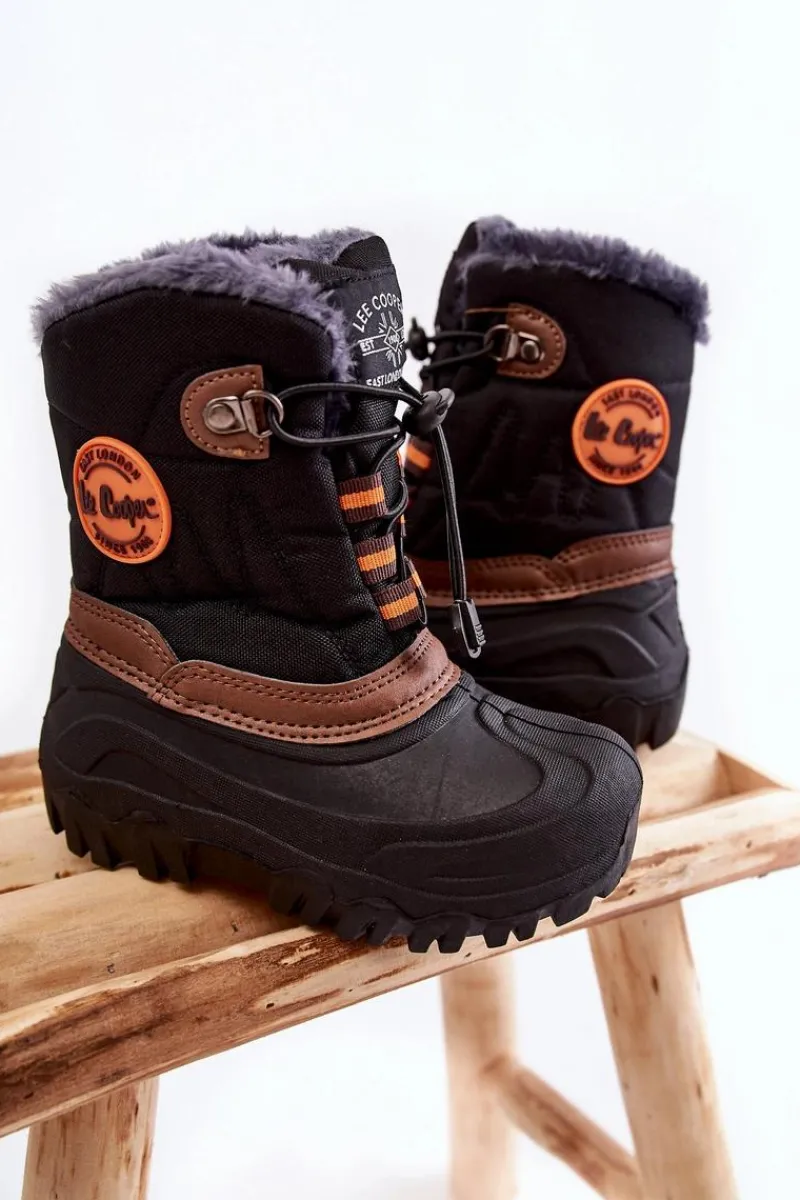 New Lee Cooper Dziecięce Ocieplane Śniegowce LCJ-21-44-0524 Czarne