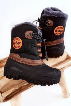 New Lee Cooper Dziecięce Ocieplane Śniegowce LCJ-21-44-0524 Czarne