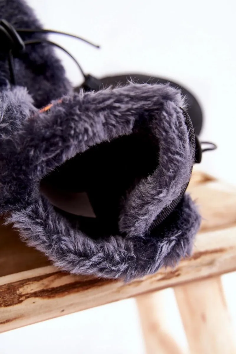 New Lee Cooper Dziecięce Ocieplane Śniegowce LCJ-21-44-0524 Czarne