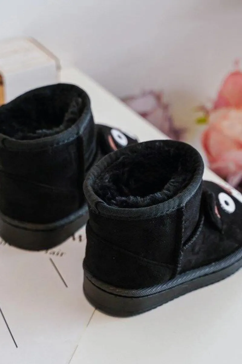 Chłopięce|Dziewczęce>Boto Dziecięce Ocieplane Botki Śniegowce Czarne Vavena