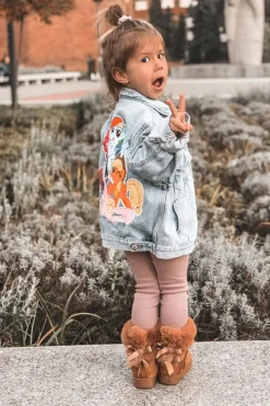 Dziewczęce|Chłopięce>Boto Dziecięce Ocieplane Botki Z Kokardkami Śniegowce D.Khaki Funky