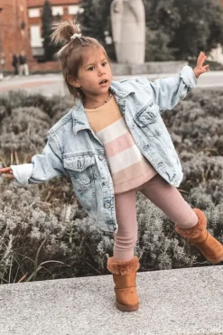 Dziewczęce|Chłopięce></noscript>Boto Dziecięce Ocieplane Botki Z Kokardkami Śniegowce D.Khaki Funky