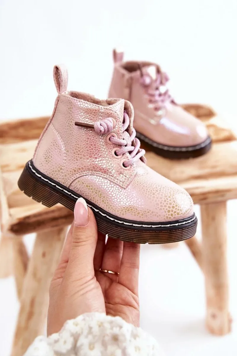 Outlet Dziecięce Ocieplane Botki Na Suwak Różowe Betsy Dzieci Dziewczęce