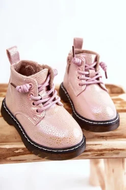 Outlet Dziecięce Ocieplane Botki Na Suwak Różowe Betsy Dzieci Dziewczęce