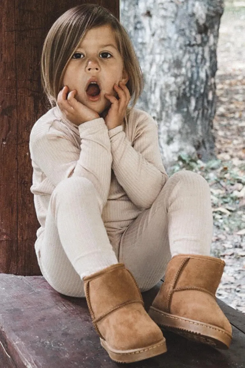 Hot Dziecięce Ocieplane Botki Śniegowce Khaki Gooby Dzieci Dziewczęce|Chłopięce