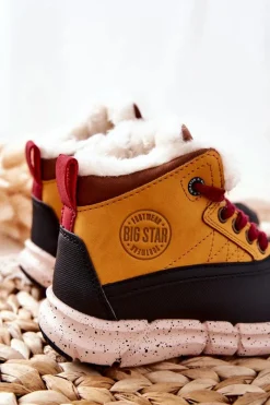 Chłopięce|Dziewczęce></noscript>Big Star Shoes Dziecięce Ocieplane Botki Big Star II374072 Camel