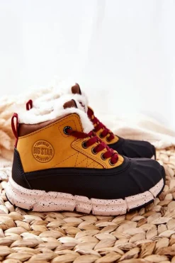 Chłopięce|Dziewczęce></noscript>Big Star Shoes Dziecięce Ocieplane Botki Big Star II374072 Camel